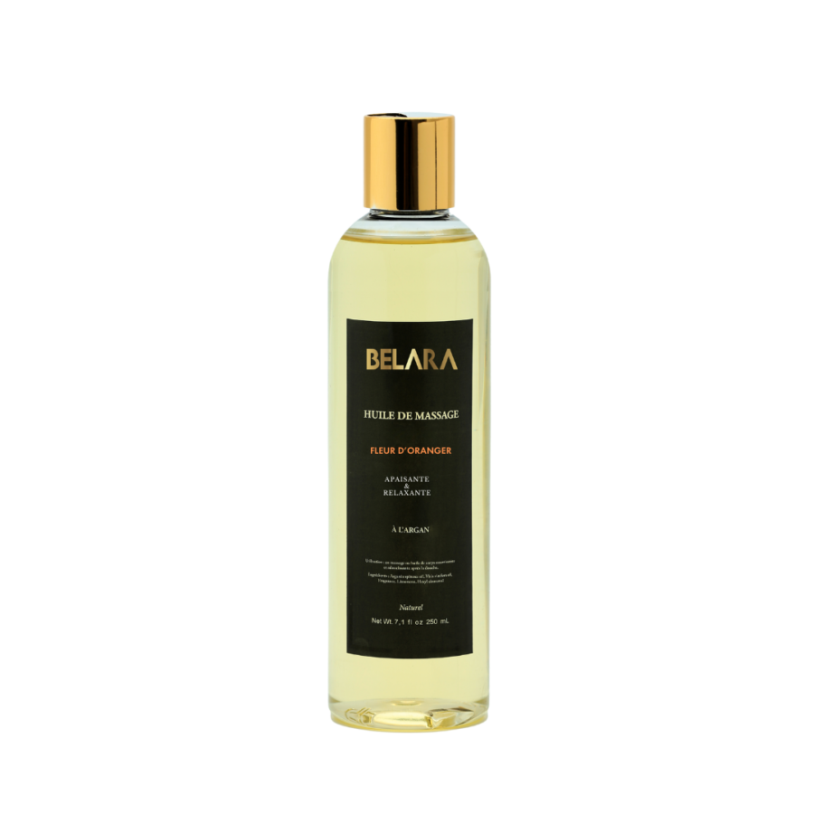 Huile de Massage à l’Argan & Fleurs d’Oranger Bio | Apaisante & Relaxante