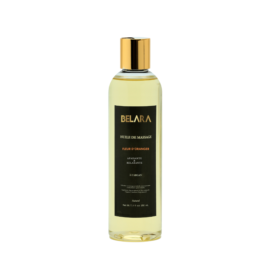 Huile de Massage à l’Argan & Fleurs d’Oranger Bio | Apaisante & Relaxante